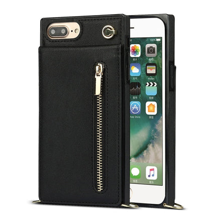 Cross-body Zipper Square TPU+PU Back Cover Case with Holder & Card Slots & Wallet & Strap, For iPhone 8 Plus / 7 Plus, For iPhone 11, For iPhone 11 Pro, For iPhone 11 Pro Max