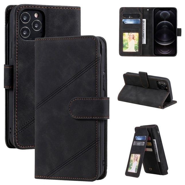 Skin Feel Business Horizontal Flip PU Leather Case with Holder & Multi-Card Slots & Wallet & Lanyard & Photo Frame, For iPhone 12 / 12 Pro, For iPhone 12 Pro Max, For iPhone XS / X, For iPhone XR