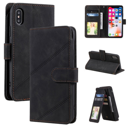 Skin Feel Business Horizontal Flip PU Leather Case with Holder & Multi-Card Slots & Wallet & Lanyard & Photo Frame, For iPhone 12 / 12 Pro, For iPhone 12 Pro Max, For iPhone XS / X, For iPhone XR