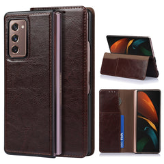 2 In 1 Crazy Horse Texture Split Horizontal Flip Leather Case with Holder & Card Slot, For Samsung Galaxy Z Fold2 5G