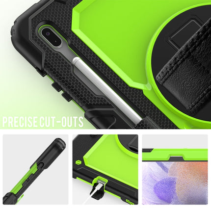 Shockproof Colorful Silicone + PC Protective Case with Holder & Shoulder Strap & Hand Strap & Pen Slot For Samsung Galaxy Tab