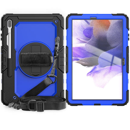 Shockproof Colorful Silicone + PC Protective Case with Holder & Shoulder Strap & Hand Strap & Pen Slot For Samsung Galaxy Tab