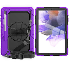 Shockproof Colorful Silicone + PC Protective Case with Holder & Shoulder Strap & Hand Strap & Pen Slot For Samsung Galaxy Tab, For Samsung Galaxy Tab S7 FE 12.4 inch 2021 SM-T730 / SM-T736B