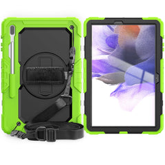 Shockproof Colorful Silicone + PC Protective Case with Holder & Shoulder Strap & Hand Strap & Pen Slot For Samsung Galaxy Tab, For Samsung Galaxy Tab S7 FE 12.4 inch 2021 SM-T730 / SM-T736B