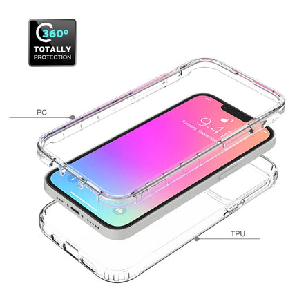 Shockproof High Transparency Two-color Gradual Change PC+TPU Candy Colors Protective Case, For iPhone 13 Pro