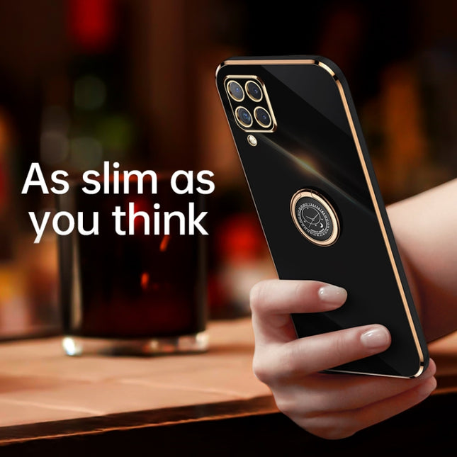 XINLI Straight Edge 6D Electroplate TPU Phone Case with Ring Holder