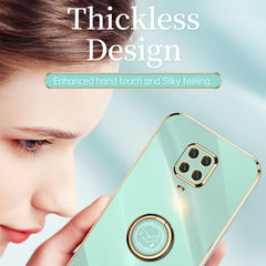 XINLI Straight Edge 6D Electroplate TPU Phone Case with Ring Holder