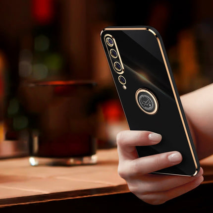 XINLI Straight Edge 6D Electroplate TPU Phone Case with Ring Holder