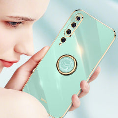 XINLI Straight Edge 6D Electroplate TPU Phone Case with Ring Holder