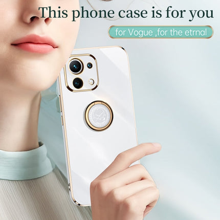 XINLI Straight Edge 6D Electroplate TPU Phone Case with Ring Holder
