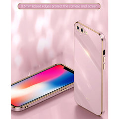 XINLI Straight Edge 6D Electroplate TPU Phone Case, For iPhone 6 / 6s, For iPhone 6 Plus / 6s Plus, For iPhone SE 2022 / SE 2020 / 8 / 7