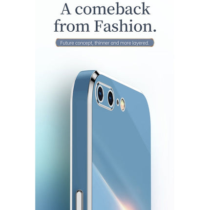 XINLI Straight Edge 6D Electroplate TPU Phone Case with Ring Holder