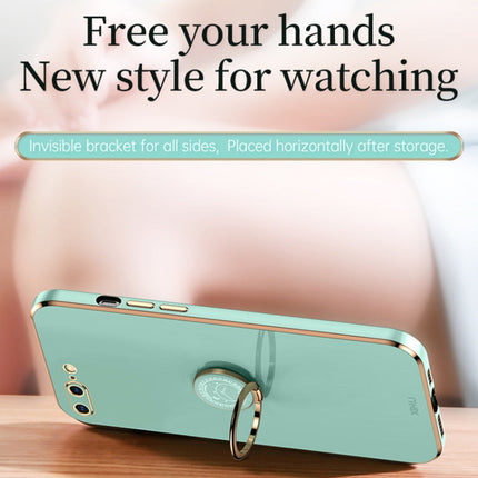 XINLI Straight Edge 6D Electroplate TPU Phone Case with Ring Holder