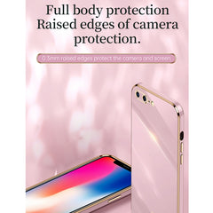 XINLI Straight Edge 6D Electroplate TPU Phone Case with Ring Holder, For iPhone SE 2022 / SE 2020 / 8 / 7, For iPhone 11, For iPhone 11 Pro