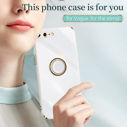 XINLI Straight Edge 6D Electroplate TPU Phone Case with Ring Holder