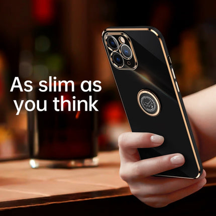 XINLI Straight Edge 6D Electroplate TPU Phone Case with Ring Holder