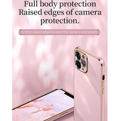 XINLI Straight Edge 6D Electroplate TPU Phone Case with Ring Holder, For iPhone 11 Pro Max, For iPhone 12, For iPhone 12 mini