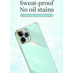 XINLI Straight Edge 6D Electroplate TPU Phone Case with Ring Holder, For iPhone 11 Pro Max, For iPhone 12, For iPhone 12 mini