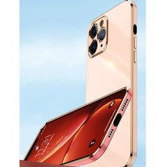 XINLI Straight Edge 6D Electroplate TPU Phone Case with Ring Holder, For iPhone 11 Pro Max, For iPhone 12, For iPhone 12 mini