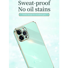 XINLI Straight Edge 6D Electroplate TPU Phone Case with Ring Holder