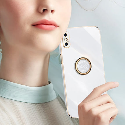 XINLI Straight Edge 6D Electroplate TPU Phone Case with Ring Holder