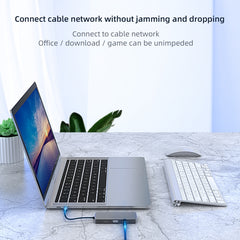 BL10V 10 in 1 USB-C / Type-C to RJ45 + VGA + HDMI + 3.5mm AUX + SD / TF Card Slot + PD USB-C / Type-C + USB 3.0 + 2 USB 2.0 Ports Docking Station HUB