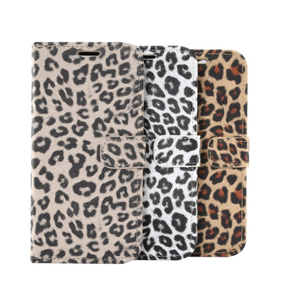 Leopard Pattern Horizontal Flip PC + PU Leather Case with Holder & Card Slots & Wallet, For iPhone 13 mini, For iPhone 13, For iPhone 13 Pro
