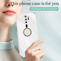 XINLI Straight Edge 6D Electroplate TPU Phone Case with Ring Holder, For OPPO A9 2020 / A11x, For OPPO A15, For OPPO A52
