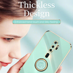 XINLI Straight Edge 6D Electroplate TPU Phone Case with Ring Holder, For OPPO A9 2020 / A11x, For OPPO A15, For OPPO A52