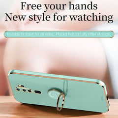 XINLI Straight Edge 6D Electroplate TPU Phone Case with Ring Holder, For OPPO A9 2020 / A11x, For OPPO A15, For OPPO A52