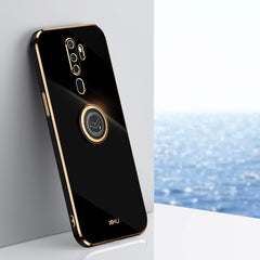 XINLI Straight Edge 6D Electroplate TPU Phone Case with Ring Holder, For OPPO A9 2020 / A11x, For OPPO A15, For OPPO A52
