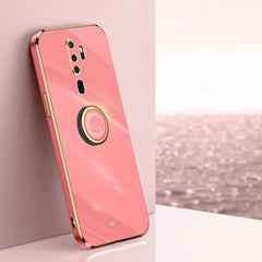 XINLI Straight Edge 6D Electroplate TPU Phone Case with Ring Holder, For OPPO A9 2020 / A11x, For OPPO A15, For OPPO A52
