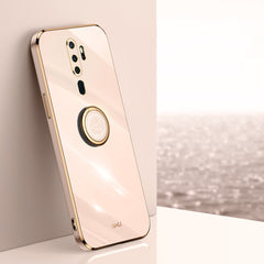 XINLI Straight Edge 6D Electroplate TPU Phone Case with Ring Holder, For OPPO A9 2020 / A11x, For OPPO A15, For OPPO A52