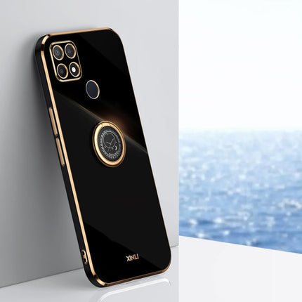 XINLI Straight Edge 6D Electroplate TPU Phone Case with Ring Holder