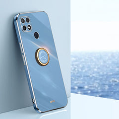 XINLI Straight Edge 6D Electroplate TPU Phone Case with Ring Holder, For OPPO A9 2020 / A11x, For OPPO A15, For OPPO A52