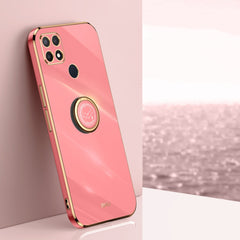 XINLI Straight Edge 6D Electroplate TPU Phone Case with Ring Holder, For OPPO A9 2020 / A11x, For OPPO A15, For OPPO A52