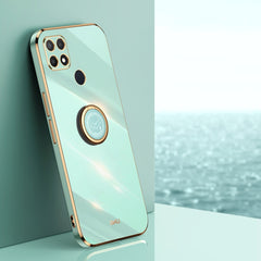 XINLI Straight Edge 6D Electroplate TPU Phone Case with Ring Holder, For OPPO A9 2020 / A11x, For OPPO A15, For OPPO A52