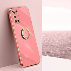 XINLI Straight Edge 6D Electroplate TPU Phone Case with Ring Holder, For OPPO A9 2020 / A11x, For OPPO A15, For OPPO A52