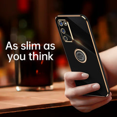 XINLI Straight Edge 6D Electroplate TPU Phone Case with Ring Holder, For OPPO A55 5G, For OPPO A72, For OPPO A91