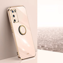 XINLI Straight Edge 6D Electroplate TPU Phone Case with Ring Holder, For OPPO A55 5G, For OPPO A72, For OPPO A91