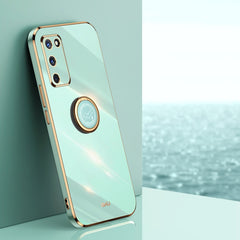 XINLI Straight Edge 6D Electroplate TPU Phone Case with Ring Holder, For OPPO A55 5G, For OPPO A72, For OPPO A91
