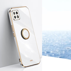 XINLI Straight Edge 6D Electroplate TPU Phone Case with Ring Holder, For OPPO A55 5G, For OPPO A72, For OPPO A91
