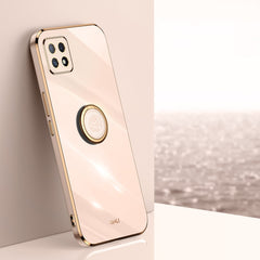 XINLI Straight Edge 6D Electroplate TPU Phone Case with Ring Holder, For OPPO A55 5G, For OPPO A72, For OPPO A91