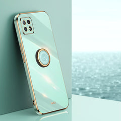 XINLI Straight Edge 6D Electroplate TPU Phone Case with Ring Holder, For OPPO A55 5G, For OPPO A72, For OPPO A91