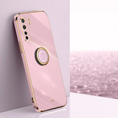 XINLI Straight Edge 6D Electroplate TPU Phone Case with Ring Holder, For OPPO A55 5G, For OPPO A72, For OPPO A91