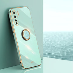 XINLI Straight Edge 6D Electroplate TPU Phone Case with Ring Holder, For OPPO A55 5G, For OPPO A72, For OPPO A91