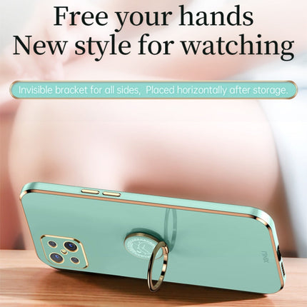 XINLI Straight Edge 6D Electroplate TPU Phone Case with Ring Holder