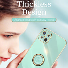 XINLI Straight Edge 6D Electroplate TPU Phone Case with Ring Holder, For OPPO A92s, For OPPO A93, For OPPO F11