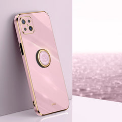 XINLI Straight Edge 6D Electroplate TPU Phone Case with Ring Holder, For OPPO A92s, For OPPO A93, For OPPO F11