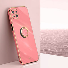XINLI Straight Edge 6D Electroplate TPU Phone Case with Ring Holder, For OPPO A92s, For OPPO A93, For OPPO F11